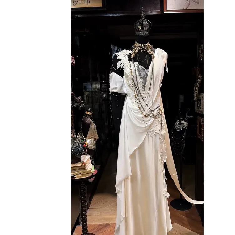 【私服篙定线 美神生日裙】纯欲气质仙气高级感重工花边拼接吊带裙