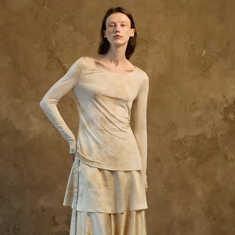 【MIURA DESIGN 设计师品牌】CLV概念店 真丝提花针织短款上衣内搭