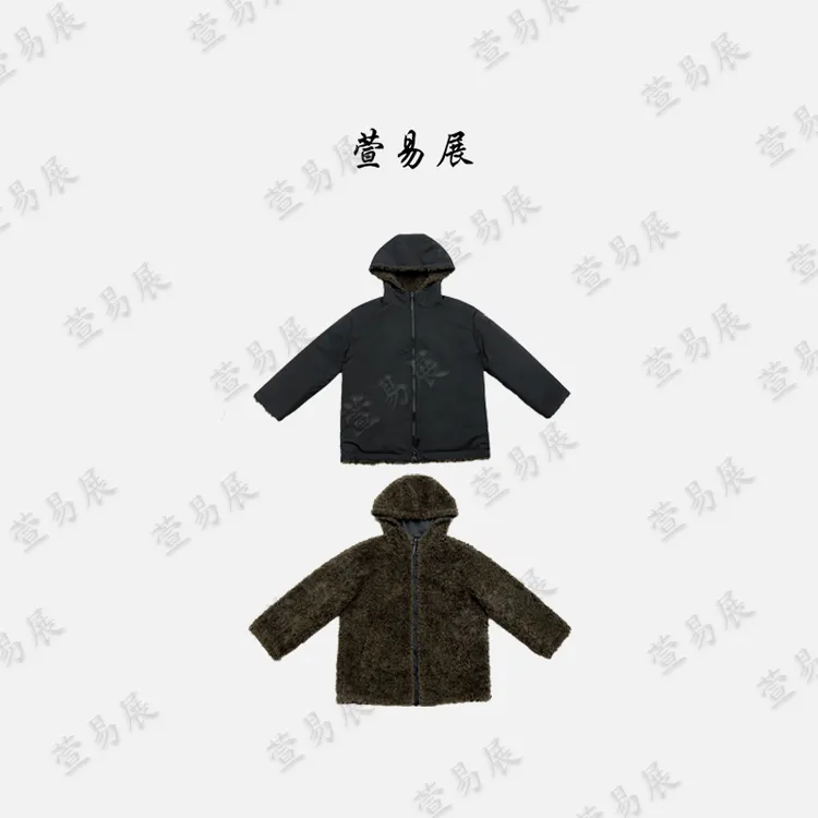 萱易展-“冬令时”100澳洲绵羊毛两面穿连帽羊毛外套-WT111002