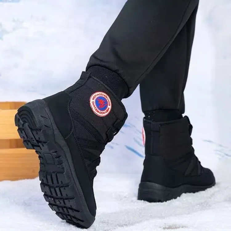 新款雪地靴男冬季防水防滑高帮加绒加厚保暖棉鞋棉靴马丁靴工装鞋