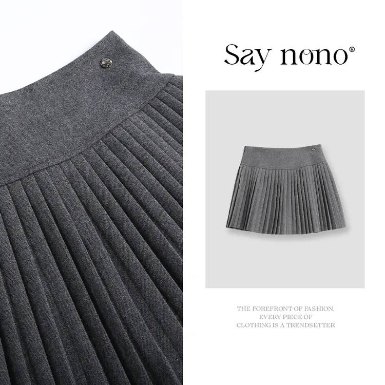 懒猫nono│Saynono 学院风百褶裙短裙/XXJX87001