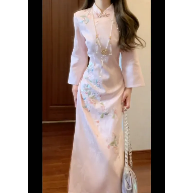 【香桂佳人】2025秋季新款时尚气质高级设计感新中式国风旗袍连衣裙