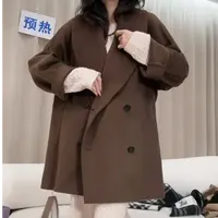 AnanStudio深褐色中长款羊绒大衣