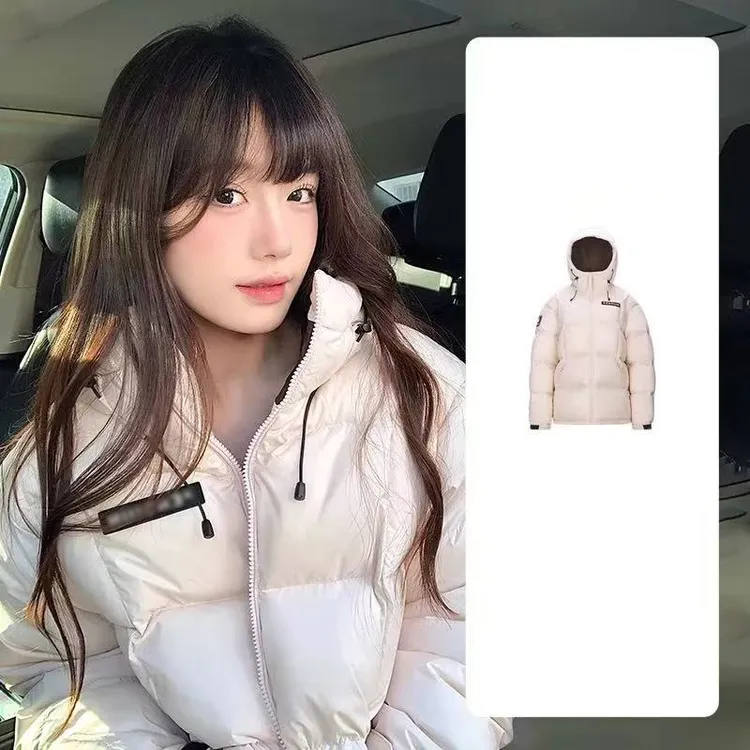 情侣同款男女连帽企鹅短款服女冬季新款设计感加厚外套百搭保暖