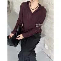 3360【钩花款彩点帽衫】秋冬新款女士针织衫宽松外穿带帽毛衣