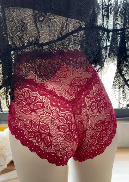 2条装内裤女性感蕾丝高腰收腹提臀棉裆透气舒适时尚女士三角裤女