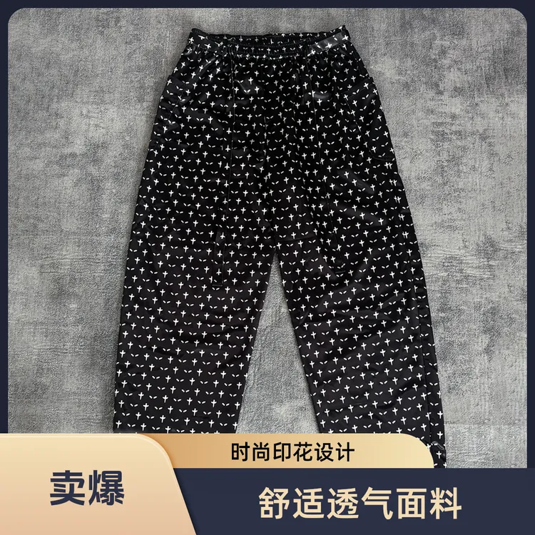 黑洞之眼第12季 BHITE＆TD联名满印光泽感轻薄冰丝凉感休闲长裤