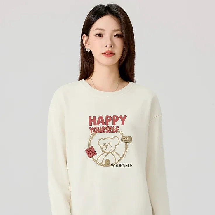 加绒加厚卫衣男女同款情侣卫衣长袖春秋百搭休闲圆领宽松