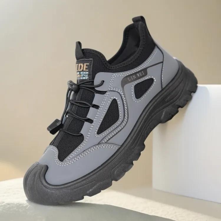 2025秋季男士新款户外休闲单鞋透气防滑一脚蹬中老年爸爸鞋运动鞋