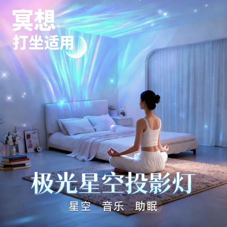 北极光星空投影灯万火小夜灯满天星卧室氛围感正念冥想2025射灯