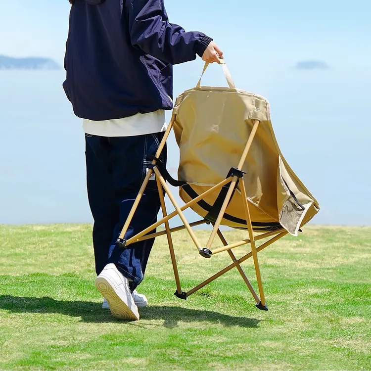 【原始人纯色月亮椅】户外折叠椅便携靠背椅钓鱼椅导演椅写生露营