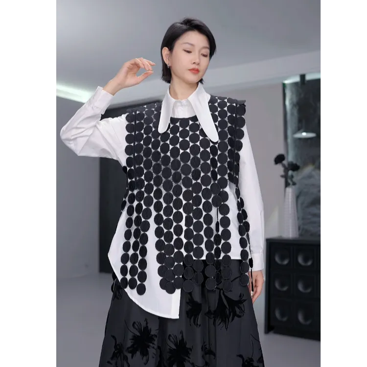 鑫鑫2025秋冬季新款小众炸街高级感女装法式别致镂空叠穿马甲102