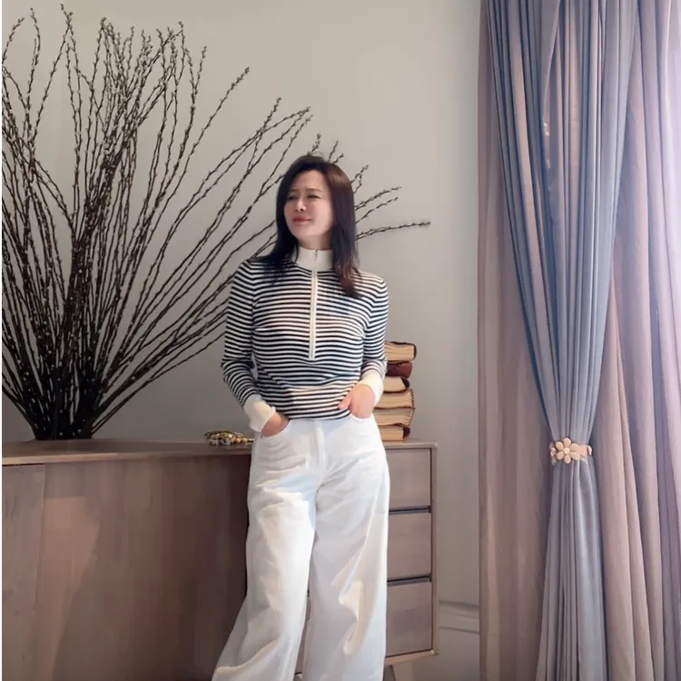 办公室条纹衫王璇原创设计