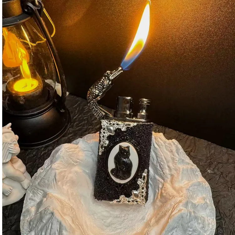 原创手作“玄瞳”金属机身质感可充气明火直冲两用创意打火机