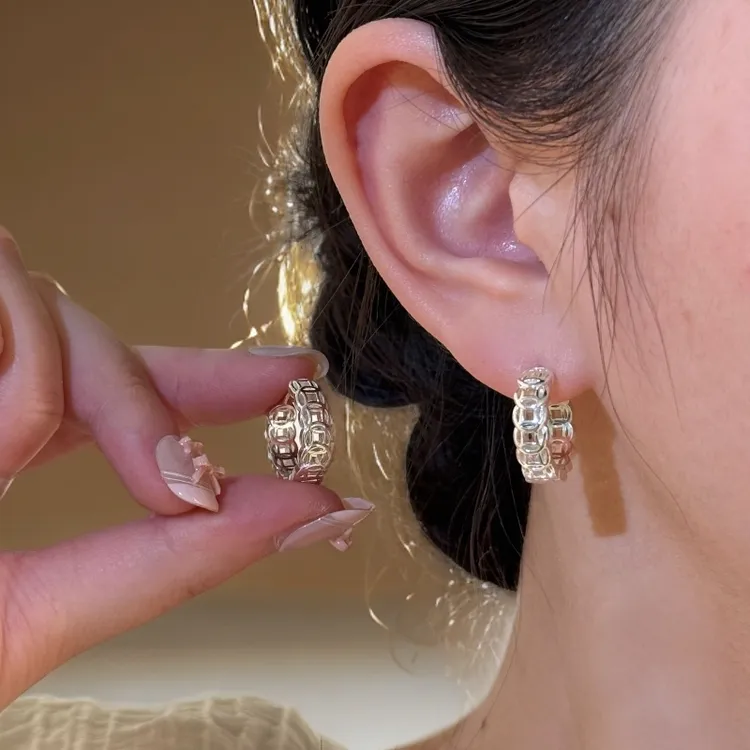 999银针 【钱多多耳环】简约百搭古钱币型小众设计感耳扣商品图