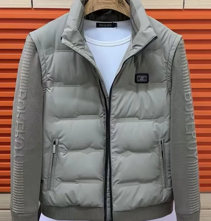 新款高端男士立领可拆卸针织袖休闲外套