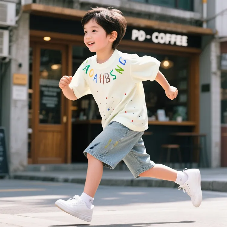 男童套装2025新款儿童短袖牛仔裤夏季帅气小孩夏日宝宝中小童夏装