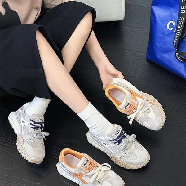 女式厚底阿甘鞋女款2025夏季新款爆款百搭女鞋网面透气休闲运动鞋