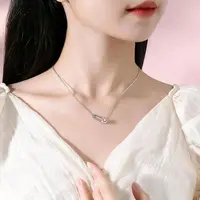 坠链均925银合成锆石 L   13140【别样年华】时尚手工设计感银饰