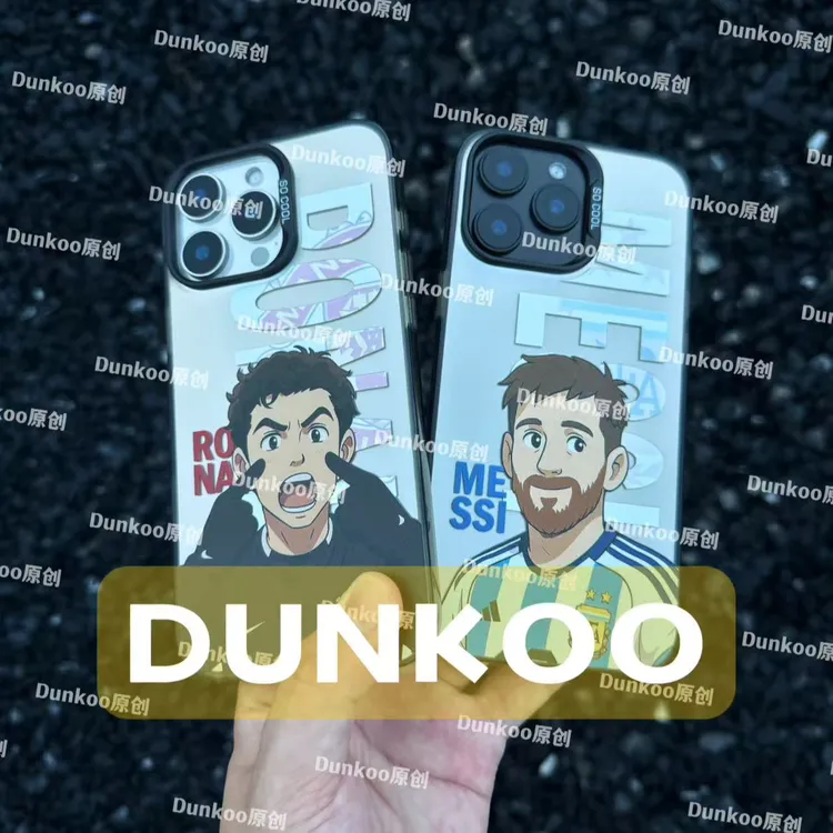 Dunkoo卡通足球星手机壳R2防摔适用苹果17ProMax华为P80小米17PM