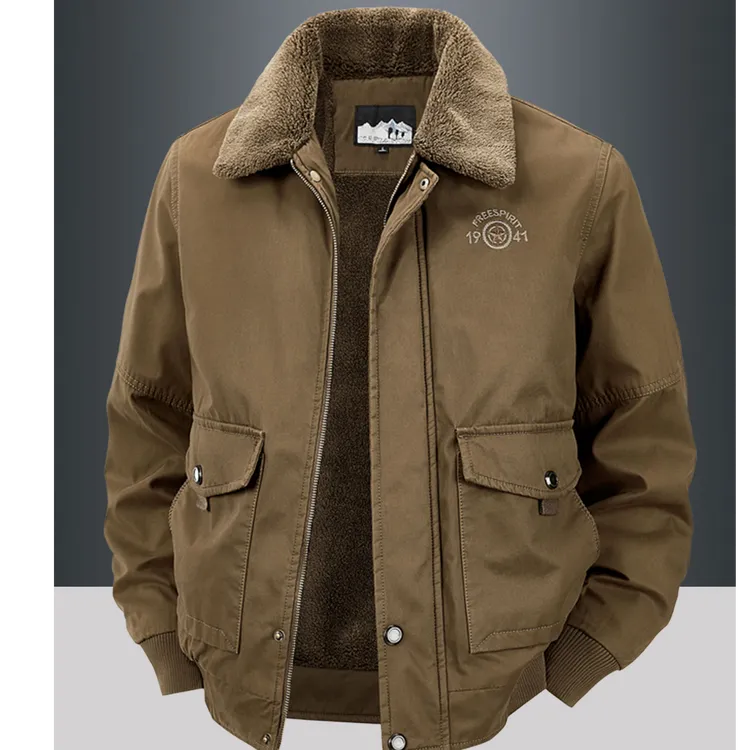 玛加西曼特秋冬款男士夹克加绒加厚冬季男装休闲宽松冬装棉衣外套