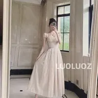 【现货】LUOLUOZ【盐盐夏至】气质绝美女神范收腰长款连衣裙JF128