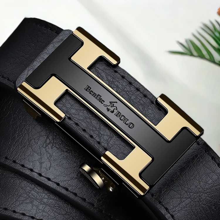 【头层牛皮】【手工缝线不分层】皮带男款爆款2025新款无牙自动扣休闲
