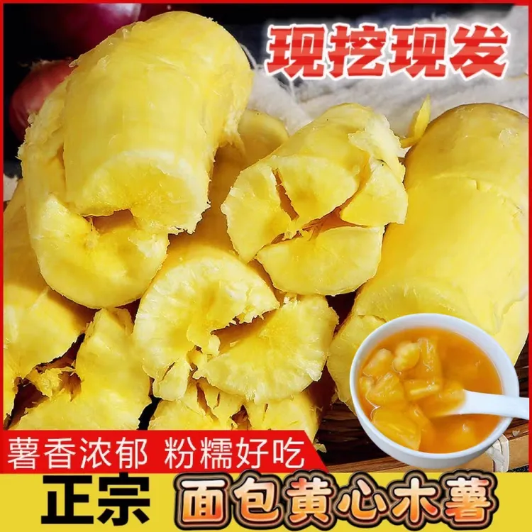 广西黄心黄肉面包木薯3斤现挖带皮粉糯Q弹粗粮甜品食材5斤9斤糖水