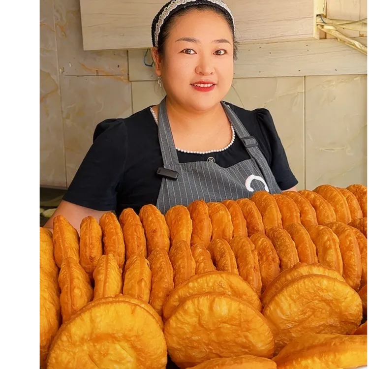 西北甘肃美食纯手工发面油饼油香