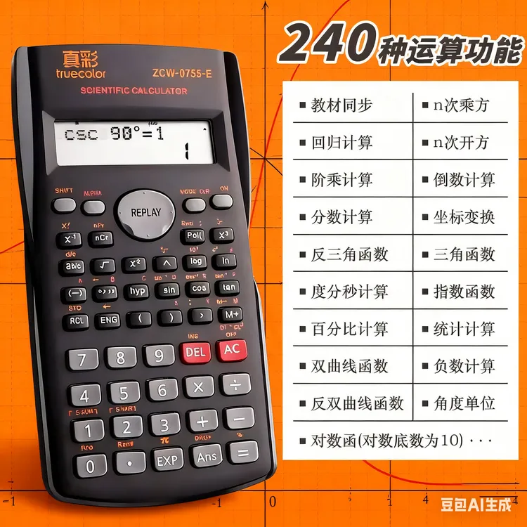 科学多功能计算器大屏幕商用会计专用学生考试及竞赛必备办公用品