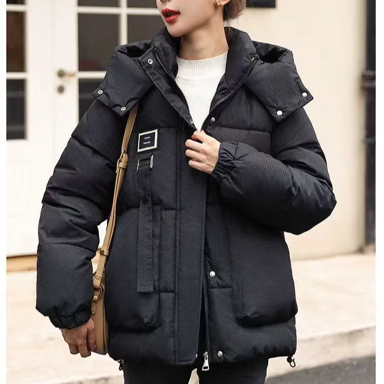 2025新款面包服连帽保暖棉衣冬季防寒短款棉服百搭宽松棉袄23款