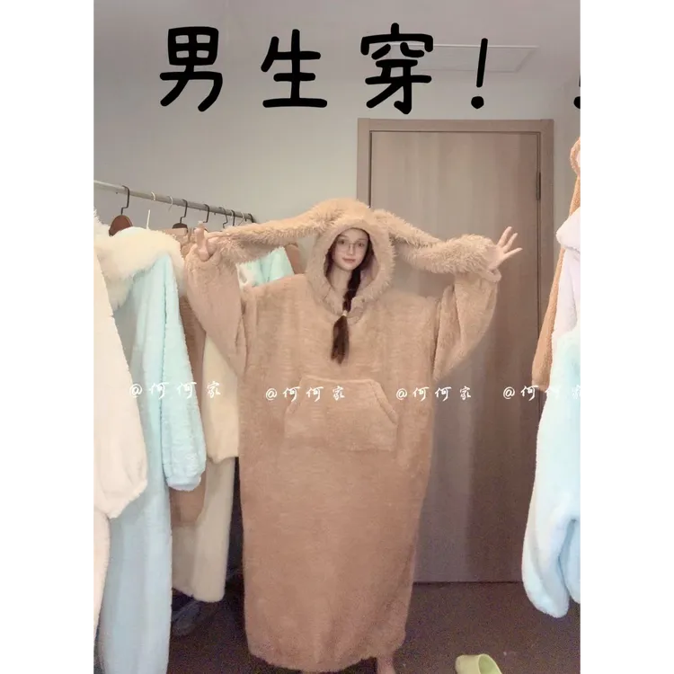 180cm左右男生穿大睡袍！！加加厚加加大北方能出门的厚睡袍