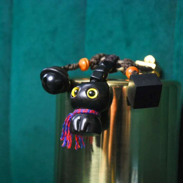 灵猫幸运挂件 紫檀木印章  挂坠