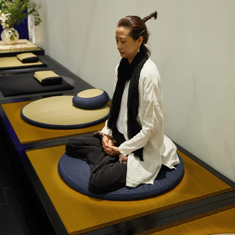 上席·「默照」水曲柳木蔺草坐垫主人椅四季通用中式打坐椅禅修椅