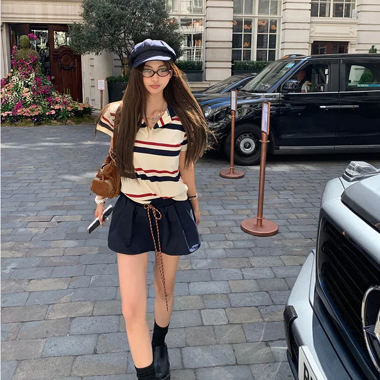 2025夏季新款时尚打底短袖上衣气质显瘦洋气休闲百搭性感辣妹外穿