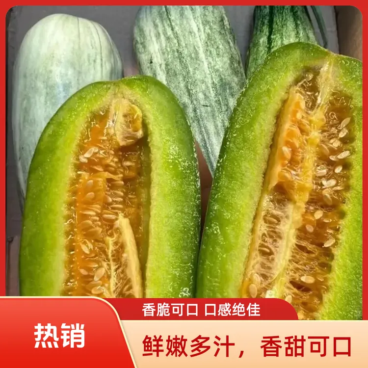 云南高原产区头茬羊角蜜甜瓜应季水果香脆可口