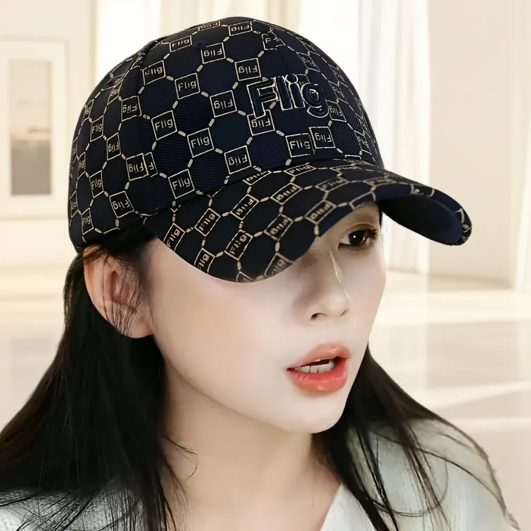 【Flig正品】秋季新款男女同款四季可戴百搭满印大帽檐显脸小棒球帽
