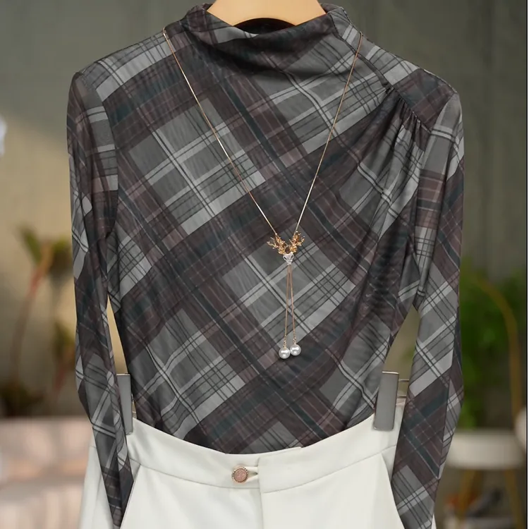 207#高贵上档次小衫2025新款潮流气质时尚显瘦网纱打底衫上衣