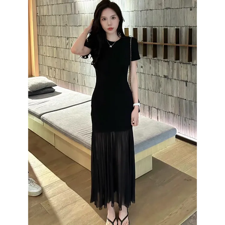 2025新款时尚气质百搭显瘦拼接连衣裙女