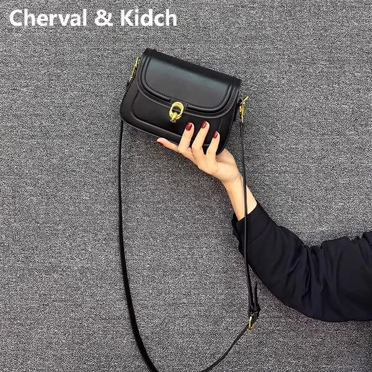 Cherval&Kidch包包女式2025新款秋冬斜挎豆腐包高级感小包真皮包