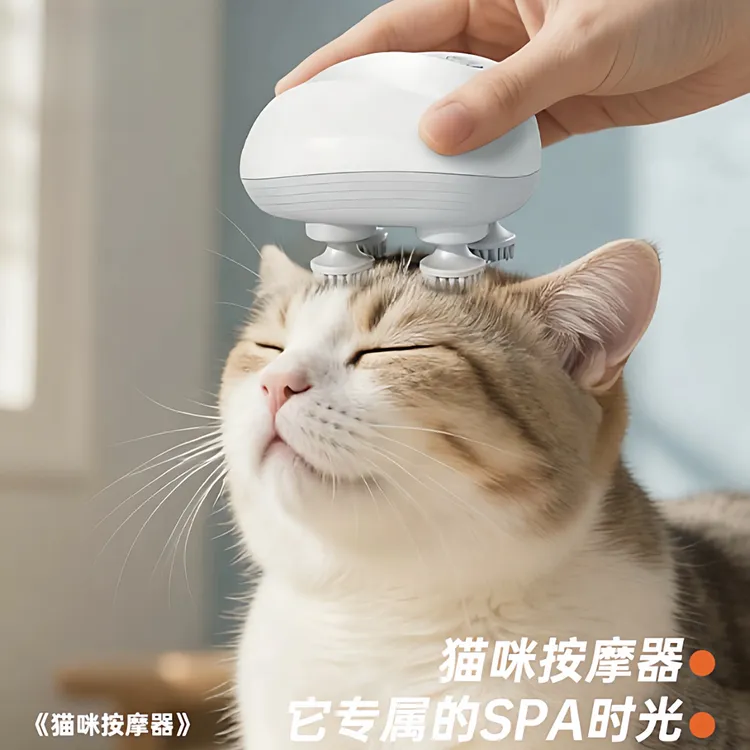 宠物猫咪头部按摩器灵魂提取器四爪挠痒神器撸猫按摩刷猫咪玩具