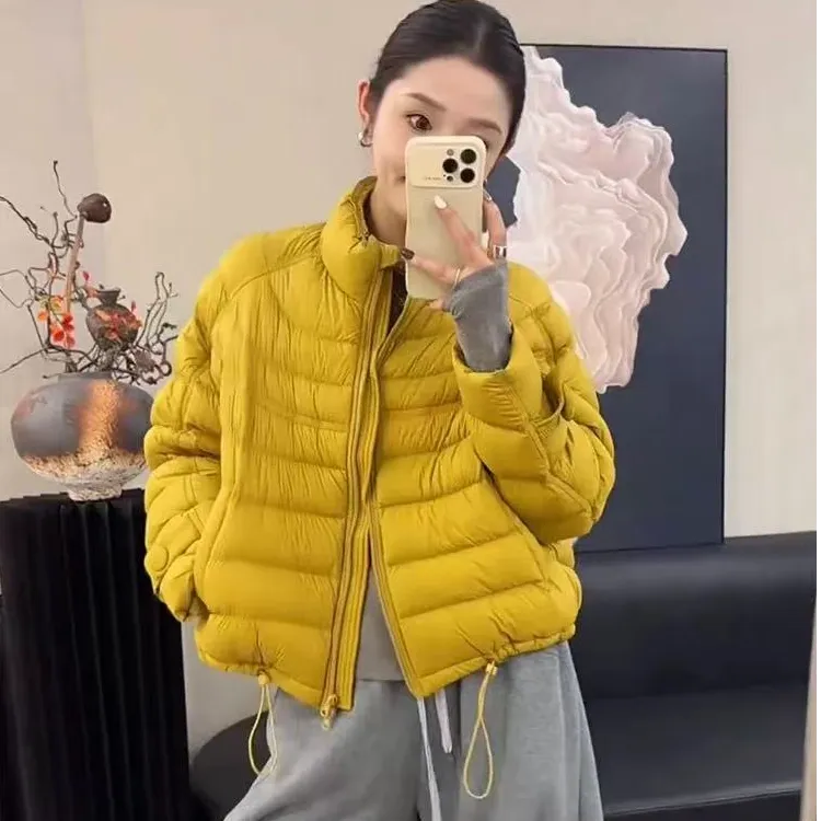 立领短款排骨棉服外套女2025冬季新款小个子休闲轻薄上衣