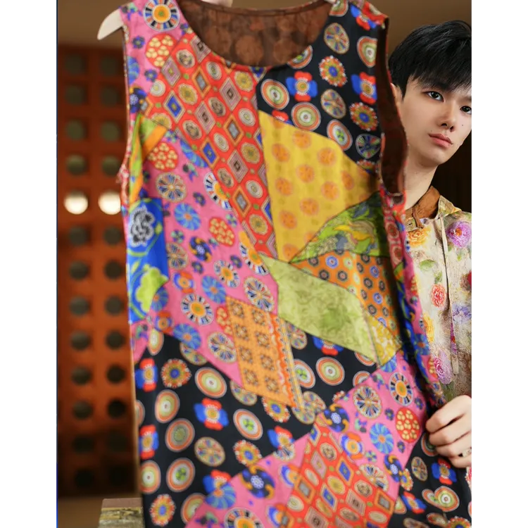 《达人专属》香云纱100%时尚气质印花花色连衣裙T1545