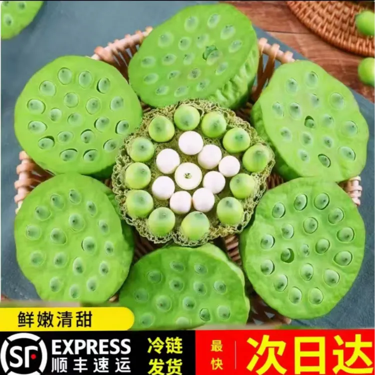 洪湖新鲜嫩莲蓬莲子米鲜嫩生吃水果莲子现摘现剥清甜脆嫩3/斤