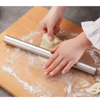 不锈钢本色擀面杖长款包饺子加长揉面菜板擀面