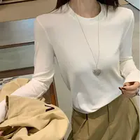 【香姐推荐】【5313073】冬季时尚爆款长袖圆领设计款百搭T恤