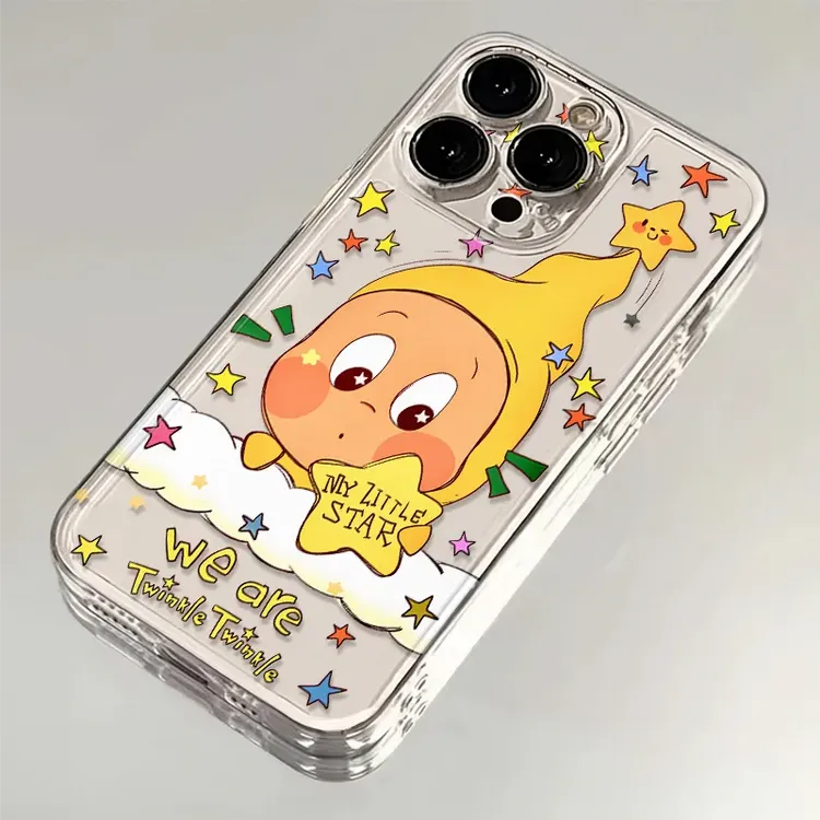 泡澡星星人适用iPhone16pro透明手机壳华为小米苹果oppoVIVOS30新
