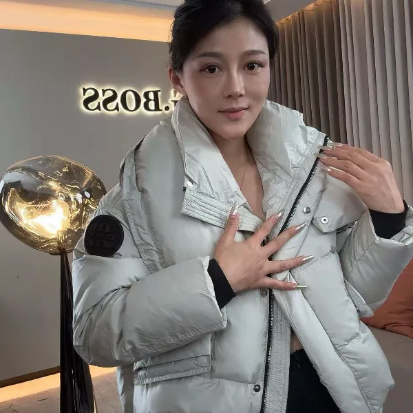 【耿老板1107#P】高定双领时尚休闲精致小短款白鸭绒女羽绒服