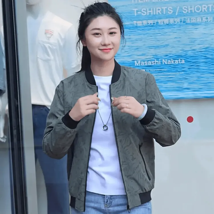 潮流轻奢春秋季男女新款碎花立领夹克修身显瘦百搭休闲夹克外套男
