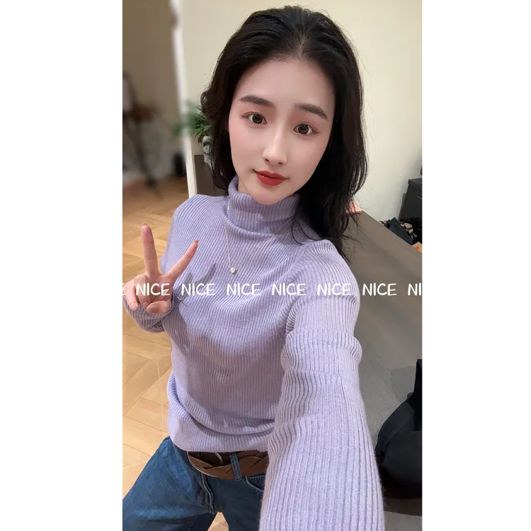 NICE【必备打底】针织衫秋季女打底衫百搭毛针织衫常规款